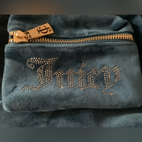 NWT Juicy Couture Black Label Teal Velour Mini Backpack! - Picture 4 of 10